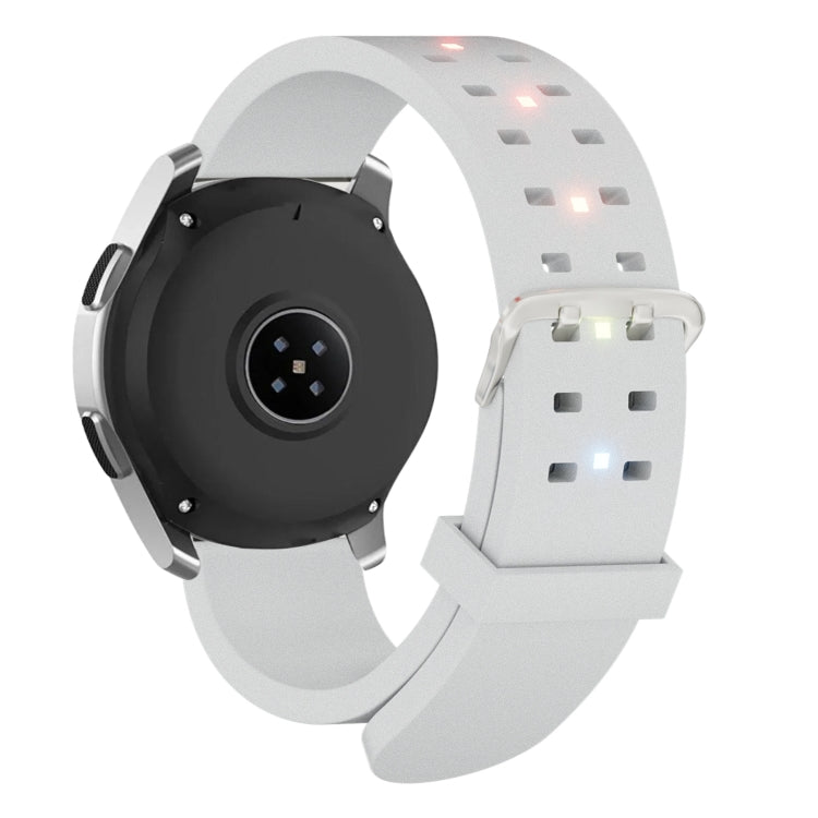 22mm Luminous Colorful Light Silicone Watch Band(Light Grey) - 22mm Bands by PMC TechLife | Online Shopping South Africa | PMC TechLife