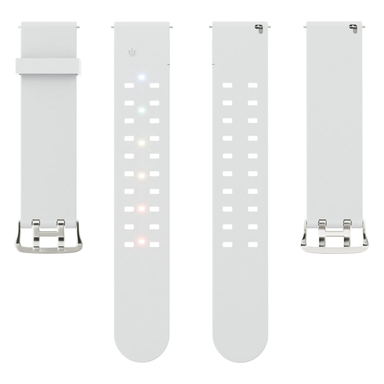 22mm Luminous Colorful Light Silicone Watch Band(Light Grey) - 22mm Bands by PMC TechLife | Online Shopping South Africa | PMC TechLife