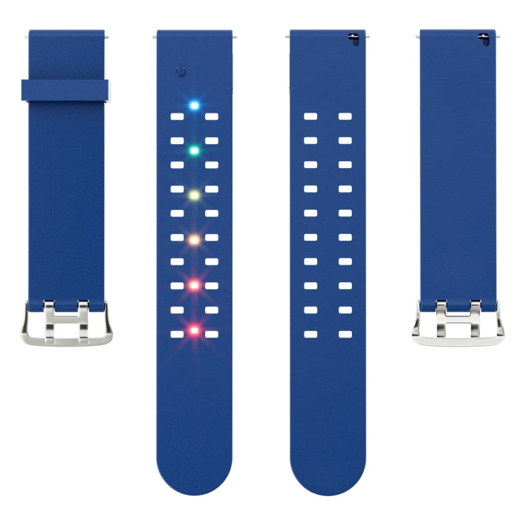 22mm Luminous Colorful Light Silicone Watch Band(Blue) - 22mm Bands by PMC TechLife | Online Shopping South Africa | PMC TechLife