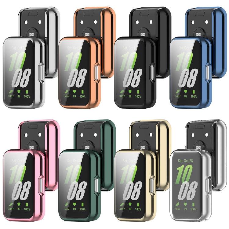 For Samsung Galaxy Fit 3 Full Coverage TPU Electroplated Watch Protective Case(Transparent White) - Watch Cases by PMC TechLife | Online Shopping South Africa | PMC TechLife
