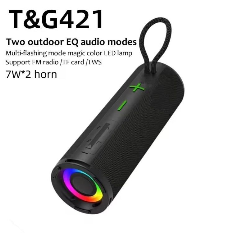 T&G TG-421 RGB BT Outdoor Waterproof Speakers(Green) - Desktop Speaker by T&G | Online Shopping South Africa | PMC Jewellery | Buy Now Pay Later Mobicred