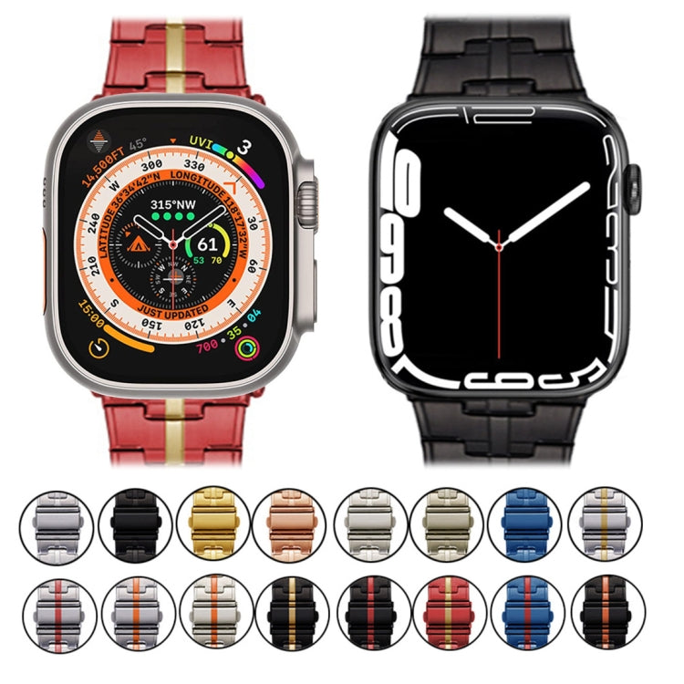For Apple Watch 42mm Stainless Steel Watch Band(Silver Red) - free shipping - PMC TechLife - Order now!