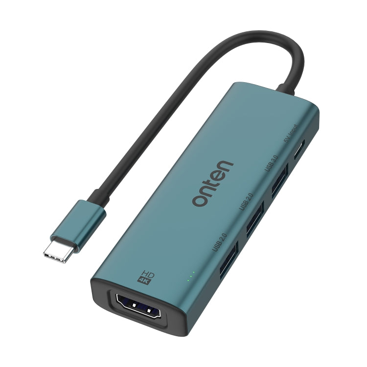 Onten UC123 5 in 1 USB-C / Type-C to HDMI + USB3.0 HUB Docking Station with 5V Input - USB HUB by Onten | Online Shopping South Africa | PMC Jewellery | Buy Now Pay Later Mobicred