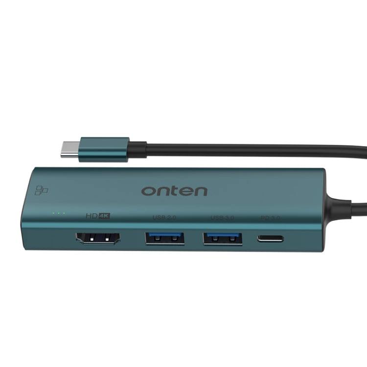 Onten UC125 5 in 1 USB-C / Type-C to HDMI+USB3.0+PD3.0 Multi-function HUB with 100Mbps Network Card - USB HUB by Onten | Online Shopping South Africa | PMC Jewellery | Buy Now Pay Later Mobicred