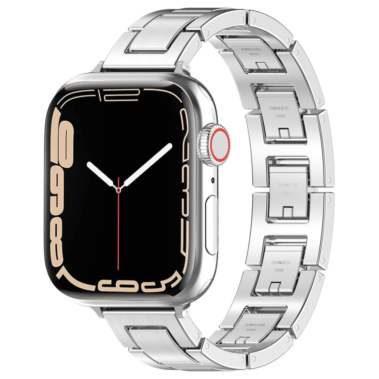 For Apple Watch Series 5 40mm H Slim Stainless Steel Watch Band(Silver) - Watch Bands by PMC Jewellery | Online Shopping South Africa | PMC Jewellery