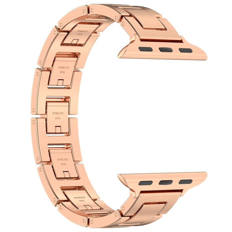 For Apple Watch Series 2 42mm H Slim Stainless Steel Watch Band(Rose Gold) - Watch Bands by PMC Jewellery | Online Shopping South Africa | PMC Jewellery