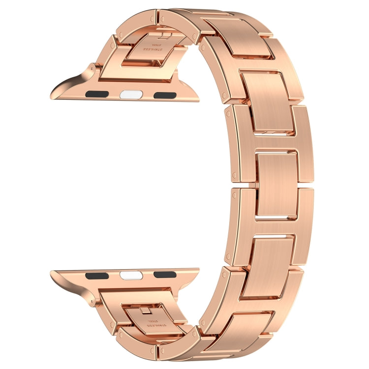 For Apple Watch Series 2 38mm H Slim Stainless Steel Watch Band(Rose Gold) - Watch Bands by PMC Jewellery | Online Shopping South Africa | PMC Jewellery