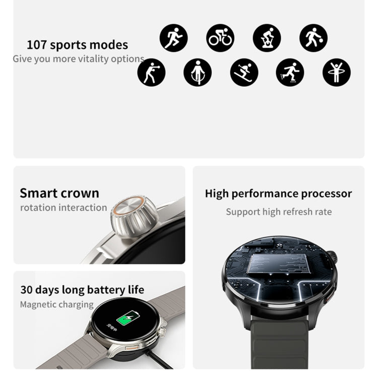 J45 1.43 inch BT5.1 Smart Sport Watch, Support Sleep / Heart Rate / Blood Oxygen / Blood Pressure Health Monitor(Black) - Smart Watches by PMC Jewellery | Online Shopping South Africa | PMC Jewellery