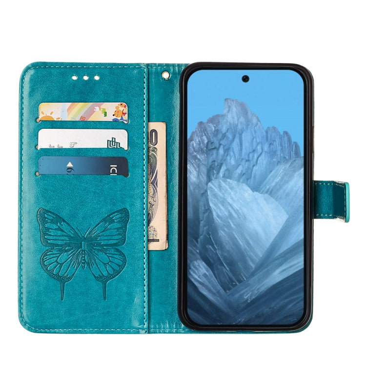 For Google Pixel 9 Embossed Butterfly Leather Phone Case(Blue) - Google Cases by PMC Jewellery | Online Shopping South Africa | PMC Jewellery | Buy Now Pay Later Mobicred