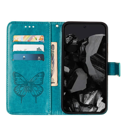 For Google Pixel 9 Pro Embossed Butterfly Leather Phone Case(Blue) - Google Cases by PMC Jewellery | Online Shopping South Africa | PMC Jewellery | Buy Now Pay Later Mobicred