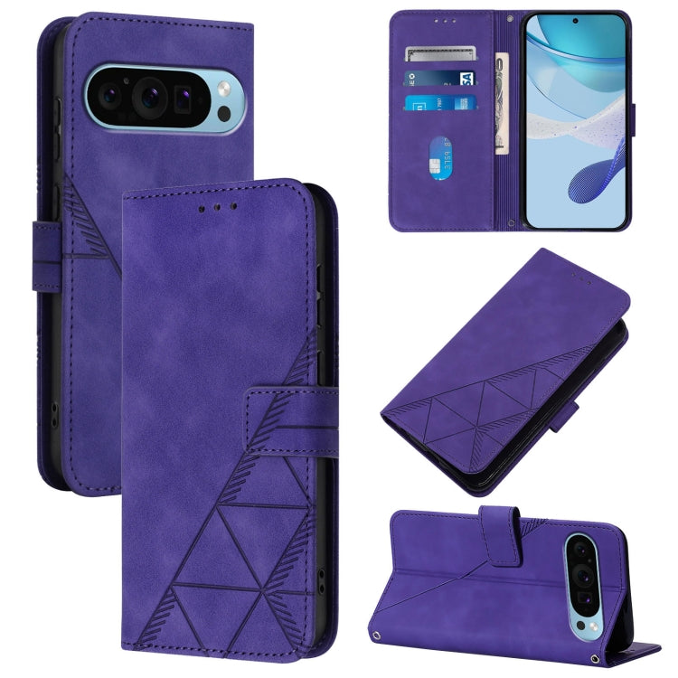 For Google Pixel 9 Pro XL Crossbody 3D Embossed Flip Leather Phone Case(Purple) - Google Cases by PMC Jewellery | Online Shopping South Africa | PMC Jewellery | Buy Now Pay Later Mobicred