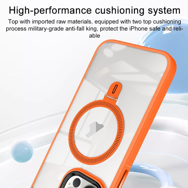 For iPhone 15 Shield Armor MagSafe Holder Phone Case(Orange) - iPhone 15 Cases by PMC TechLife | Online Shopping South Africa | PMC TechLife
