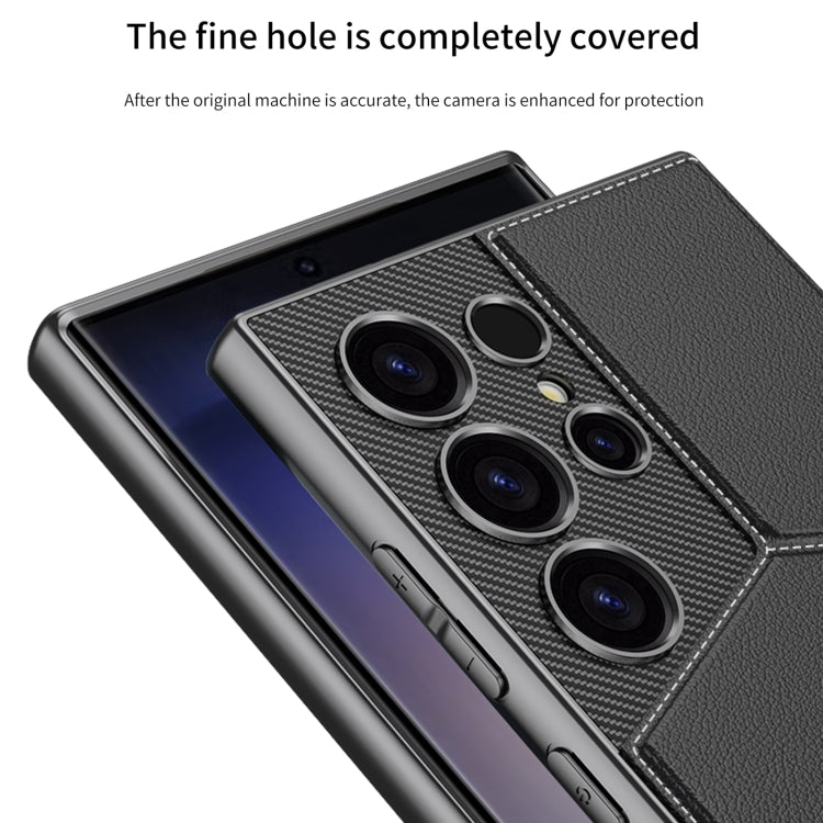 For Samsung Galaxy S23 Ultra 5G GKK Rotor Bracket Recessed Card Bag Full Coverage Phone Case(Carbon Fibre Texture) - Galaxy S23 Ultra 5G Cases by GKK | Online Shopping South Africa | PMC Jewellery | Buy Now Pay Later Mobicred