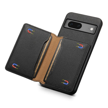 For Google Pixel 7 5G Calf Texture Card Bag Design Full Coverage Phone Case(Black) - Google Cases by PMC Jewellery | Online Shopping South Africa | PMC Jewellery | Buy Now Pay Later Mobicred