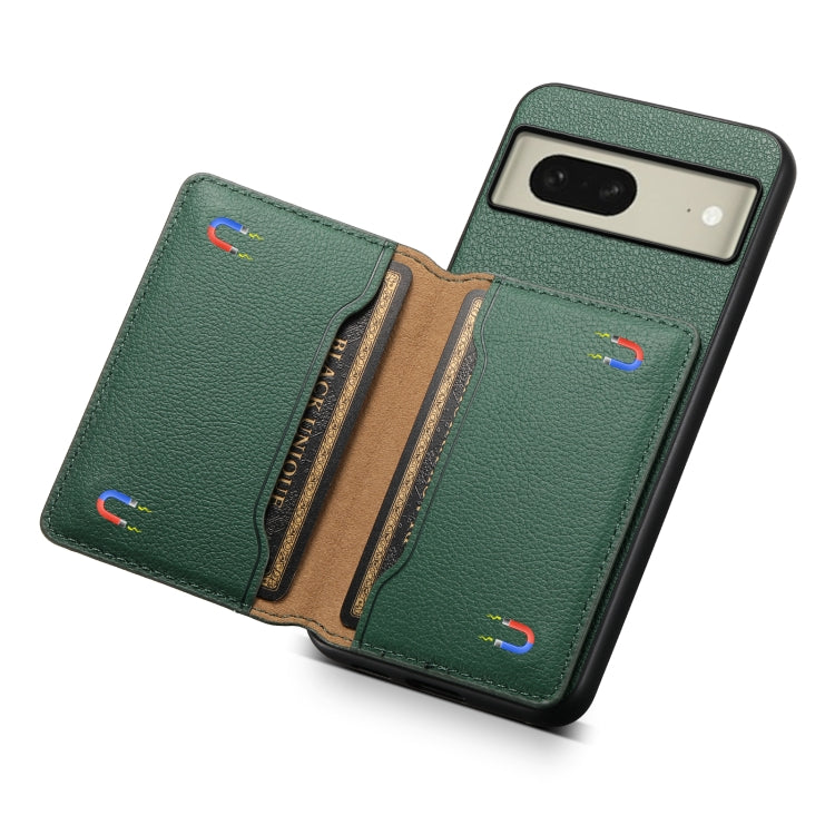 For Google Pixel 8 Calf Texture Card Bag Design Full Coverage Phone Case(Green) - Google Cases by PMC TechLife | Online Shopping South Africa | PMC TechLife | Buy Now Pay Later Mobicred