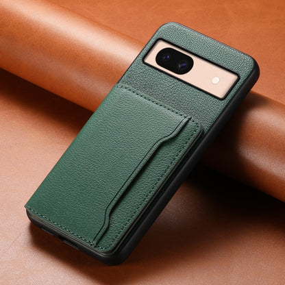 For Google Pixel 8a Calf Texture Card Bag Design Full Coverage Phone Case(Green) - Google Cases by PMC Jewellery | Online Shopping South Africa | PMC Jewellery | Buy Now Pay Later Mobicred