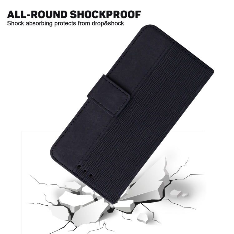 For Google Pixel 9 Geometric Embossed Leather Phone Case(Black) - Google Cases by PMC TechLife | Online Shopping South Africa | PMC TechLife | Buy Now Pay Later Mobicred