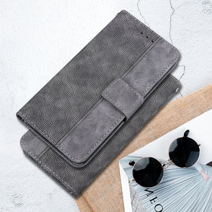 For Google Pixel 9 Pro 5G Geometric Embossed Leather Phone Case(Grey) - Google Cases by PMC Jewellery | Online Shopping South Africa | PMC Jewellery | Buy Now Pay Later Mobicred