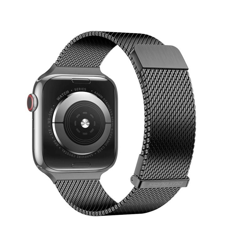 For Apple Watch Series 3 38mm DUX DUCIS Milanese Pro Series Stainless Steel Watch Band(Black) - Watch Bands by DUX DUCIS | Online Shopping South Africa | PMC Jewellery