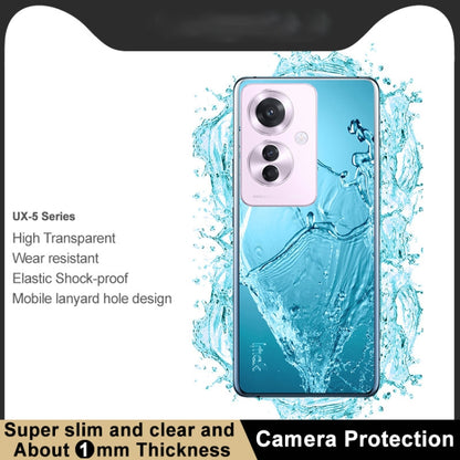 For OPPO Reno11 F imak UX-5 Series Transparent Shockproof TPU Protective Case(Transparent) - Reno11 F Cases by imak | Online Shopping South Africa | PMC Jewellery | Buy Now Pay Later Mobicred