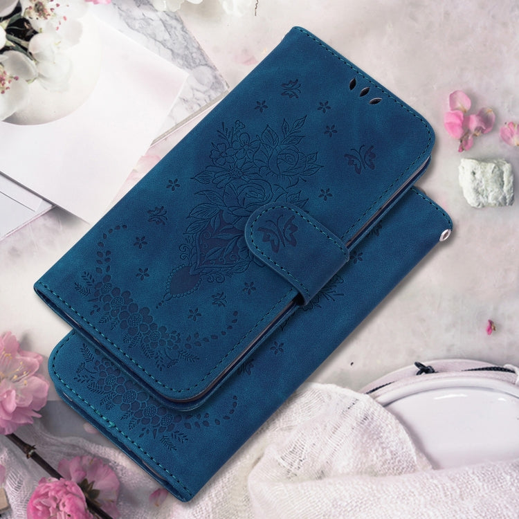 For Google Pixel 9 Pro Butterfly Rose Embossed Leather Phone Case(Blue) - Google Cases by PMC Jewellery | Online Shopping South Africa | PMC Jewellery | Buy Now Pay Later Mobicred