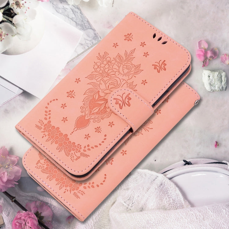 For Google Pixel 9 Pro Butterfly Rose Embossed Leather Phone Case(Pink) - Google Cases by PMC TechLife | Online Shopping South Africa | PMC TechLife | Buy Now Pay Later Mobicred