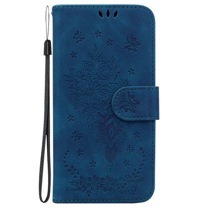 For Google Pixel 9 Butterfly Rose Embossed Leather Phone Case(Blue) - Google Cases by PMC Jewellery | Online Shopping South Africa | PMC Jewellery | Buy Now Pay Later Mobicred