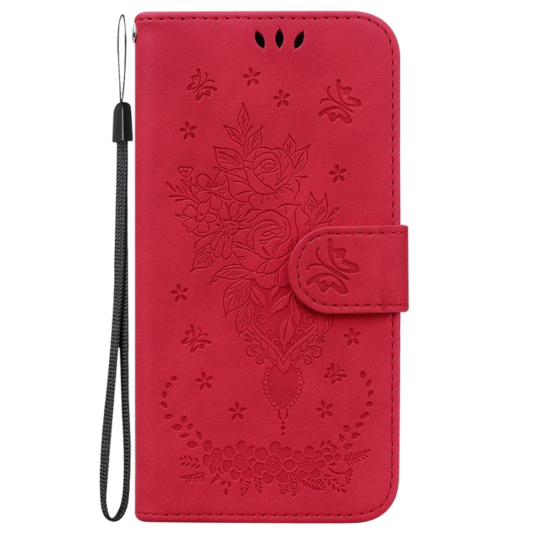 For Google Pixel 9 Butterfly Rose Embossed Leather Phone Case(Red) - Google Cases by PMC TechLife | Online Shopping South Africa | PMC TechLife | Buy Now Pay Later Mobicred