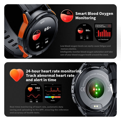 LEMFO C25 1.43 inch HD Round Screen Outdoor Smart Watch Supports Blood Oxygen Detection/Sedentary Reminder(Black Orange) - Smart Watches by LEMFO | Online Shopping South Africa | PMC Jewellery