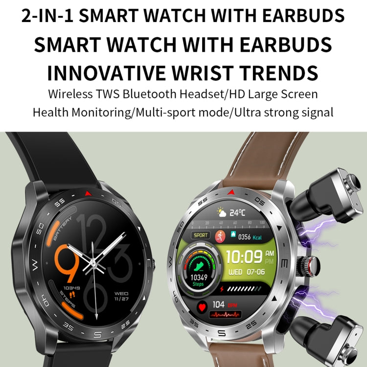 T95 1.52 inch BT5.0 Smart Sport Watch with Earbuds, Support Bluetooth Call / Blood Oxygen / Heart Rate / Blood Pressure Health Monitor(Black) - Smart Watches by PMC Jewellery | Online Shopping South Africa | PMC Jewellery