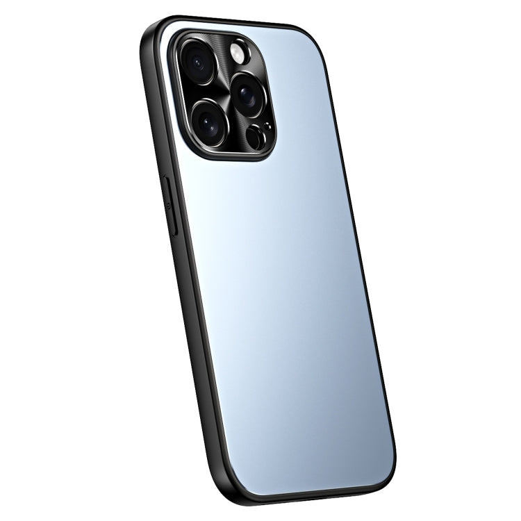 For iPhone 12 Pro R-JUST RJ-61 Electroplating Frosted TPU + PC Phone Case(Blue) - iPhone 12 / 12 Pro Cases by R-JUST | Online Shopping South Africa | PMC TechLife | Buy Now Pay Later Mobicred