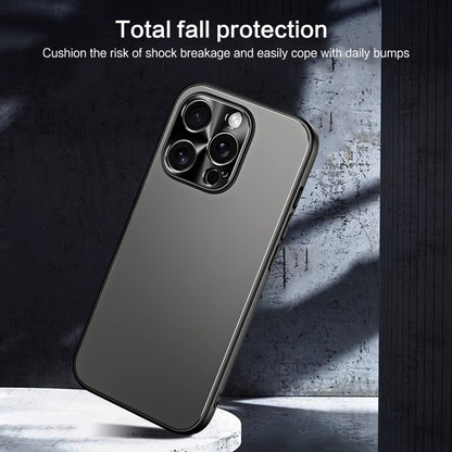 For iPhone 15 Pro Max R-JUST RJ-61 Electroplating Frosted TPU + PC Phone Case(Silver) - iPhone 15 Pro Max Cases by R-JUST | Online Shopping South Africa | PMC Jewellery