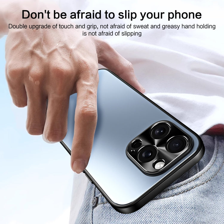 For iPhone 15 R-JUST RJ-61 Electroplating Frosted TPU + PC Phone Case(Blue) - iPhone 15 Cases by R-JUST | Online Shopping South Africa | PMC TechLife