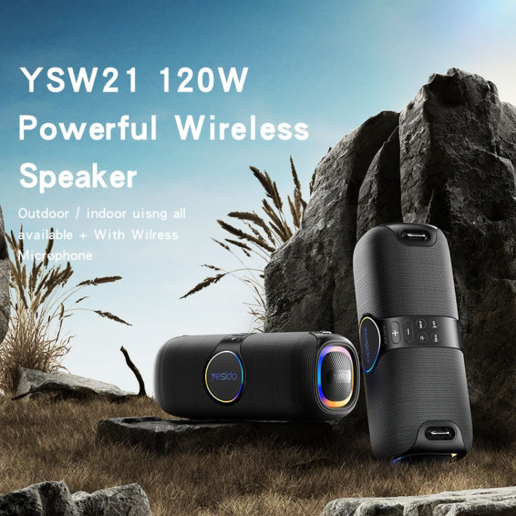 Yesido YSW21 Outdoor Portable Wireless Bluetooth Speaker with Microphone(Black) - Desktop Speaker by Yesido | Online Shopping South Africa | PMC Jewellery | Buy Now Pay Later Mobicred