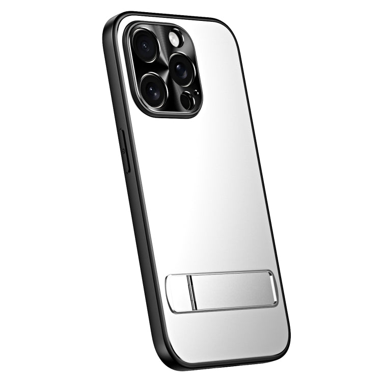For iPhone 13 Pro Max R-JUST RJ-61 Electroplating Frosted TPU + PC Phone Case with Holder(Silver) - iPhone 13 Pro Max Cases by R-JUST | Online Shopping South Africa | PMC TechLife