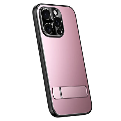 For iPhone 13 Pro Max R-JUST RJ-61 Electroplating Frosted TPU + PC Phone Case with Holder(Pink) - iPhone 13 Pro Max Cases by R-JUST | Online Shopping South Africa | PMC Jewellery