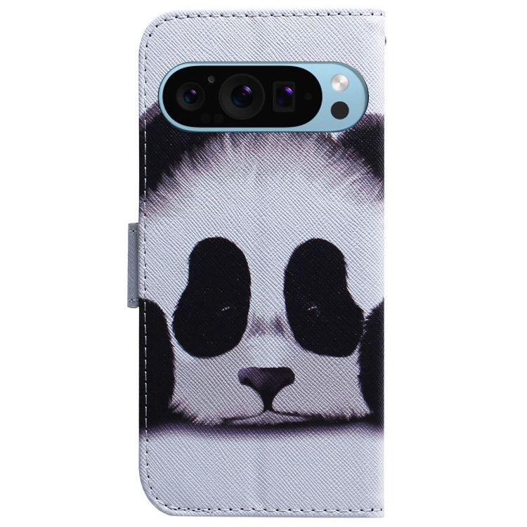 For Google Pixel 9 Pro Coloured Drawing Flip Leather Phone Case(Panda) - Google Cases by PMC TechLife | Online Shopping South Africa | PMC TechLife | Buy Now Pay Later Mobicred