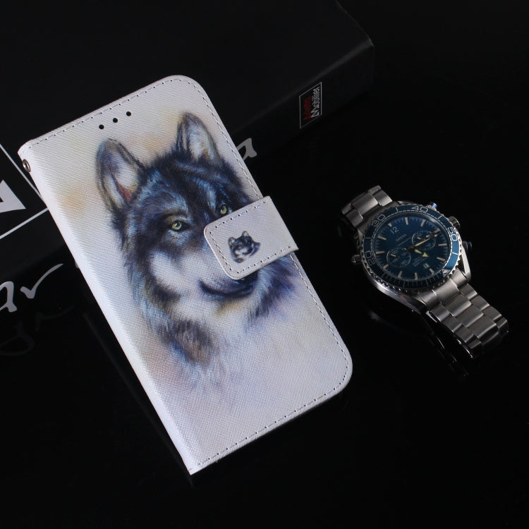 For Google Pixel 9 Coloured Drawing Flip Leather Phone Case(White Wolf) - Google Cases by PMC TechLife | Online Shopping South Africa | PMC TechLife | Buy Now Pay Later Mobicred