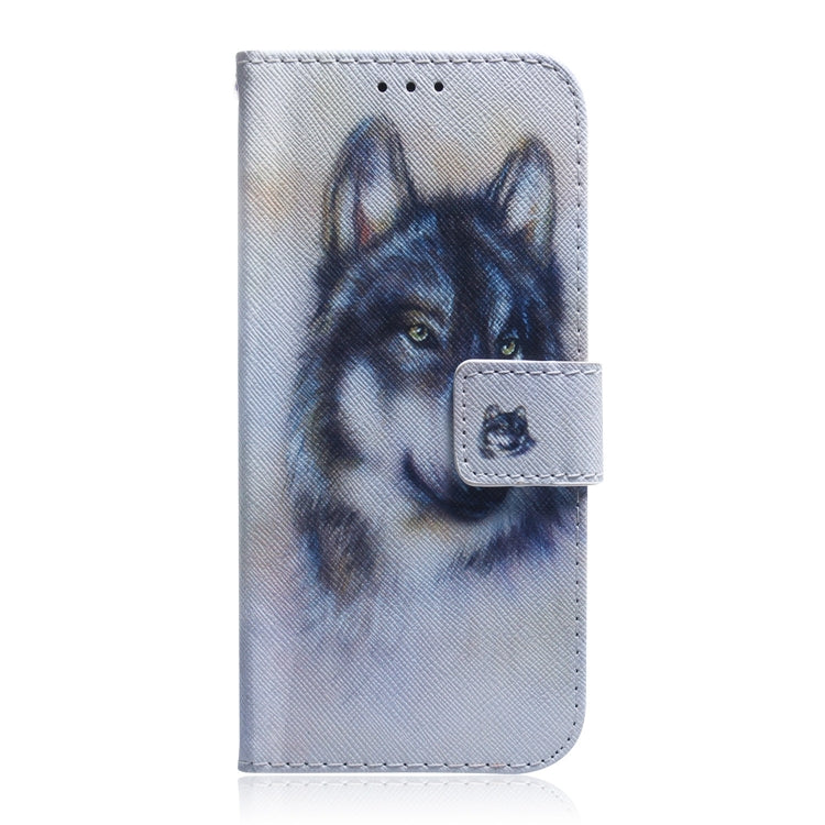 For Google Pixel 9 Coloured Drawing Flip Leather Phone Case(White Wolf) - Google Cases by PMC TechLife | Online Shopping South Africa | PMC TechLife | Buy Now Pay Later Mobicred