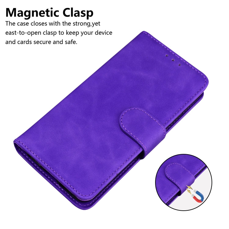 For Google Pixel 9 Skin Feel Pure Color Flip Leather Phone Case(Purple) - Google Cases by PMC Jewellery | Online Shopping South Africa | PMC Jewellery | Buy Now Pay Later Mobicred