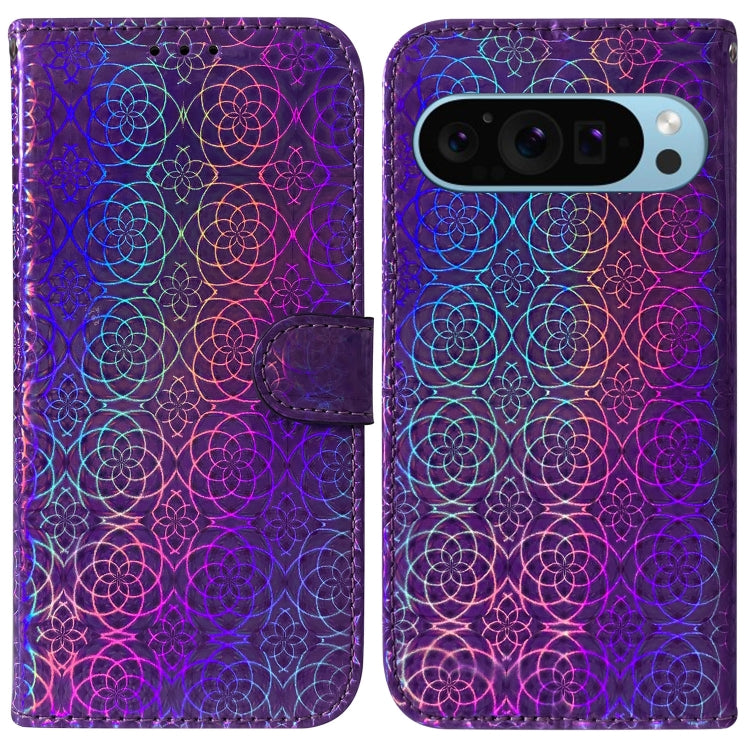 For Google Pixel 9 Pro Colorful Magnetic Buckle Leather Phone Case(Purple) - Google Cases by PMC Jewellery | Online Shopping South Africa | PMC Jewellery | Buy Now Pay Later Mobicred