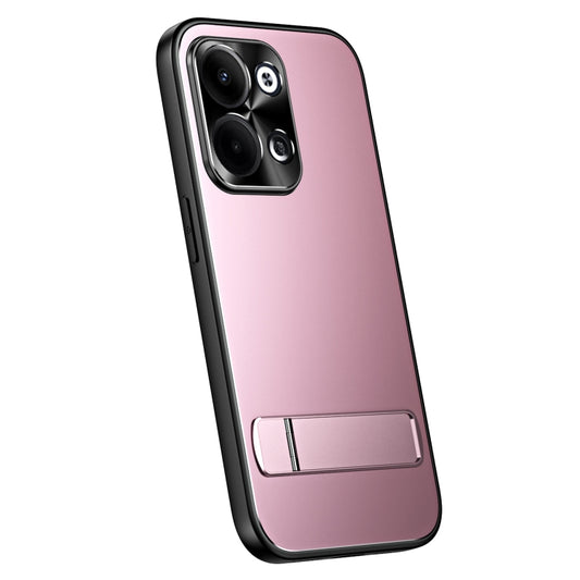 For OPPO Reno9 Pro+ R-JUST RJ-61 Electroplating Frosted TPU + PC Phone Case with Holder(Pink) - OPPO Cases by R-JUST | Online Shopping South Africa | PMC Jewellery