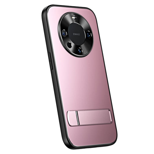 For Huawei Mate 60 Pro R-JUST RJ-61 Electroplating Frosted TPU + PC Phone Case with Holder(Pink) - Huawei Cases by R-JUST | Online Shopping South Africa | PMC Jewellery