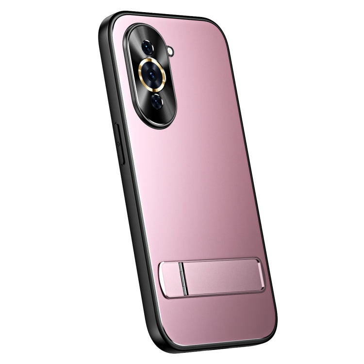 For Huawei nova 10 Pro R-JUST RJ-61 Electroplating Frosted TPU + PC Phone Case with Holder(Pink) - Huawei Cases by R-JUST | Online Shopping South Africa | PMC Jewellery