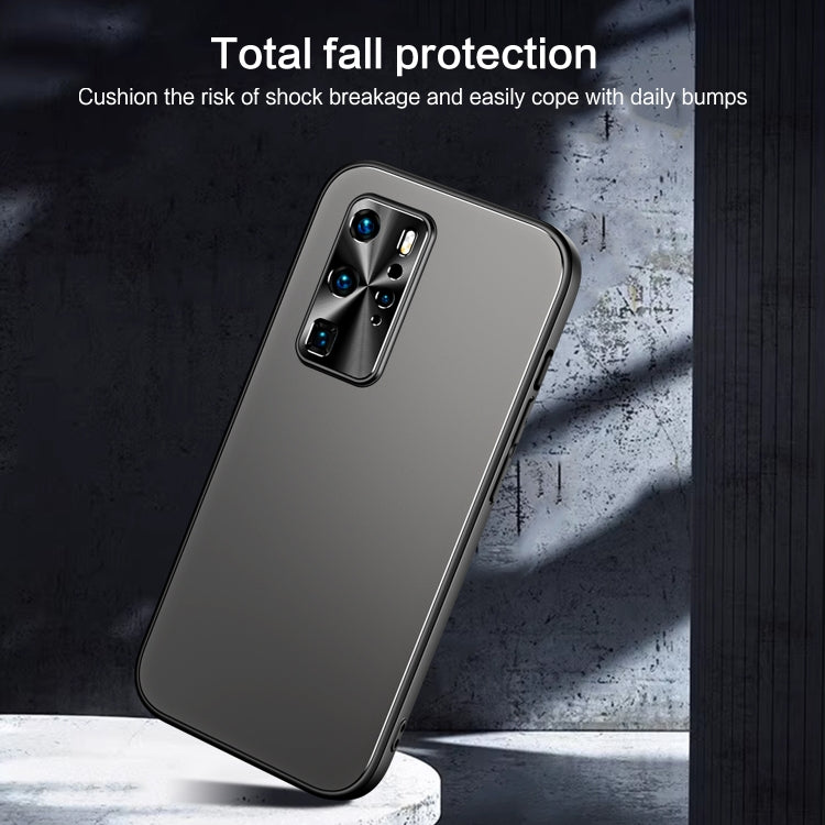 For Huawei P40 Pro R-JUST RJ-61 Electroplating Frosted TPU + PC Phone Case with Holder(Blue) - Huawei Cases by R-JUST | Online Shopping South Africa | PMC Jewellery