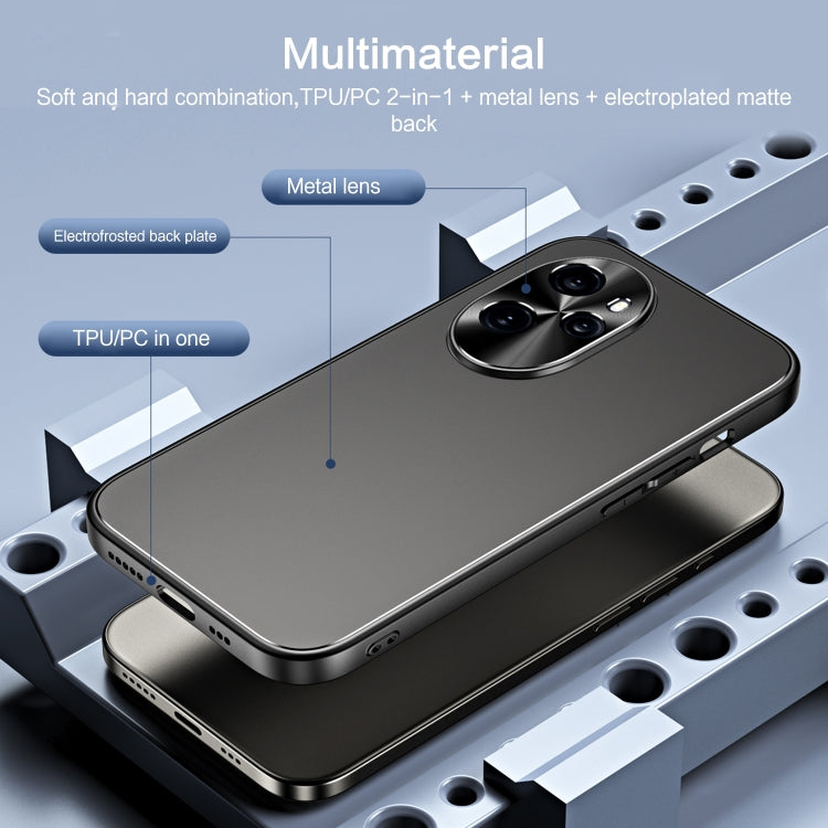 For Honor 100 Pro R-JUST RJ-61 Electroplating Frosted TPU + PC Phone Case(Grey) - Honor Cases by R-JUST | Online Shopping South Africa | PMC TechLife | Buy Now Pay Later Mobicred