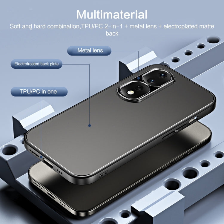 For Honor 80 Pro R-JUST RJ-61 Electroplating Frosted TPU + PC Phone Case with Holder(Silver) - Honor Cases by R-JUST | Online Shopping South Africa | PMC TechLife | Buy Now Pay Later Mobicred