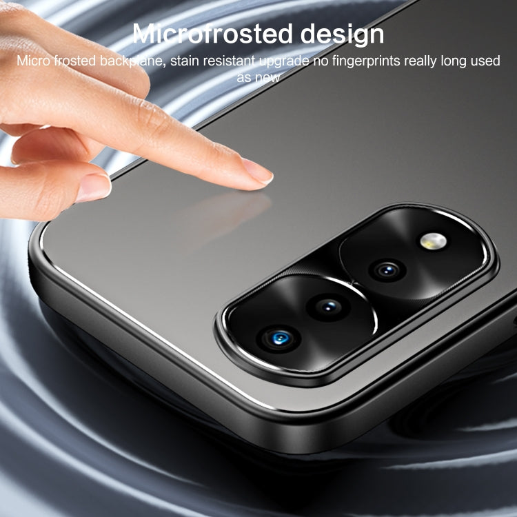 For Honor 70 R-JUST RJ-61 Electroplating Frosted TPU + PC Phone Case with Holder(Silver) - Honor Cases by R-JUST | Online Shopping South Africa | PMC TechLife | Buy Now Pay Later Mobicred