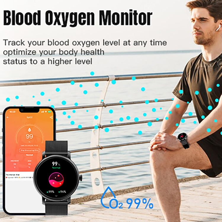 LEMFO LF35 1.43 inch AMOLED Round Screen Silicone Strap Smart Watch Supports Blood Oxygen Detection(Black) - Smart Watches by LEMFO | Online Shopping South Africa | PMC Jewellery