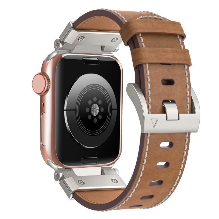 For Apple Watch 42mm Mecha Style Leather Watch Band(Dark Brown) - free shipping - PMC TechLife - Order now!